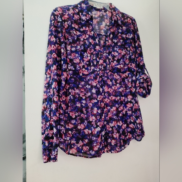 Express Portofino Floral Button Down Shirt - Picture 5 of 6